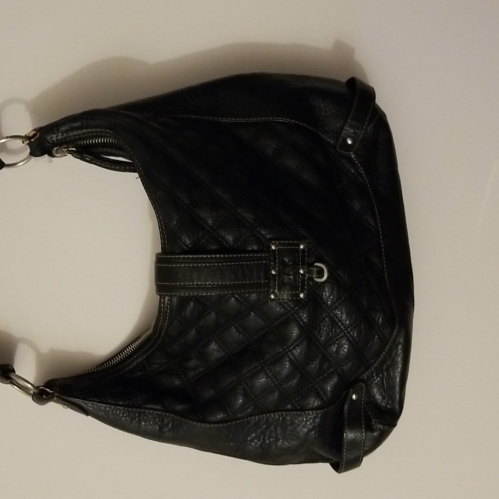 The Sak Vintage Black Quilted Leather Shoulder Bag with Color Buckle Hobo style - Picture 5 of 11